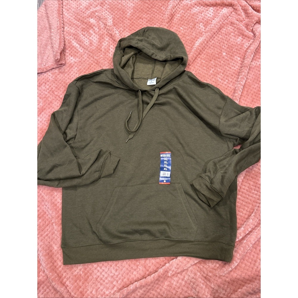 Mission Ridge Men's Long Sleeve Army Green Hoodie Pullover Pockets XL‎